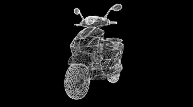 Scooter on a background,  model,  body structure , wire model