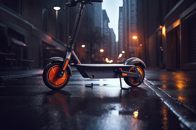 Scooter op de nachtstraat