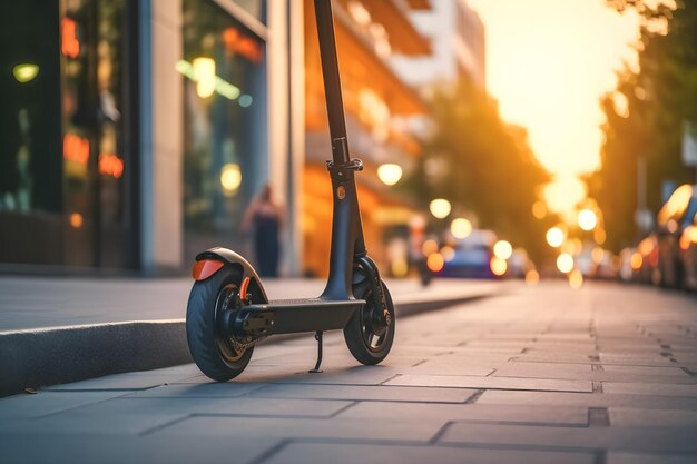 A scooter on the street in the city