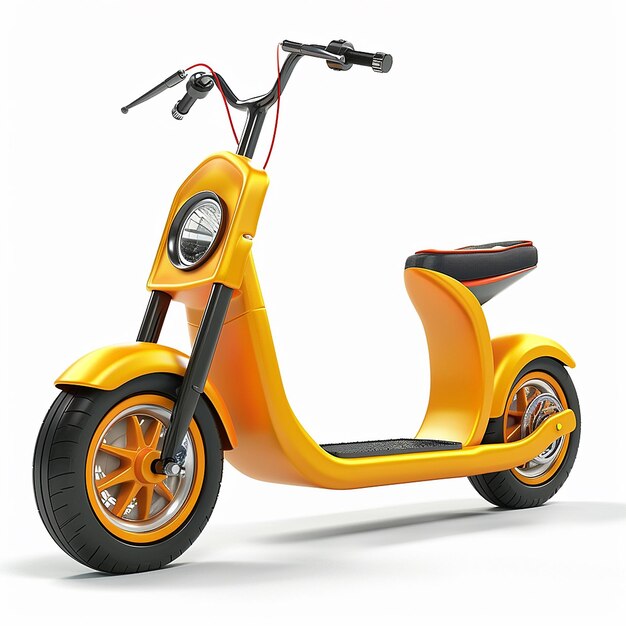 a scooter with a yellow scooter on the front