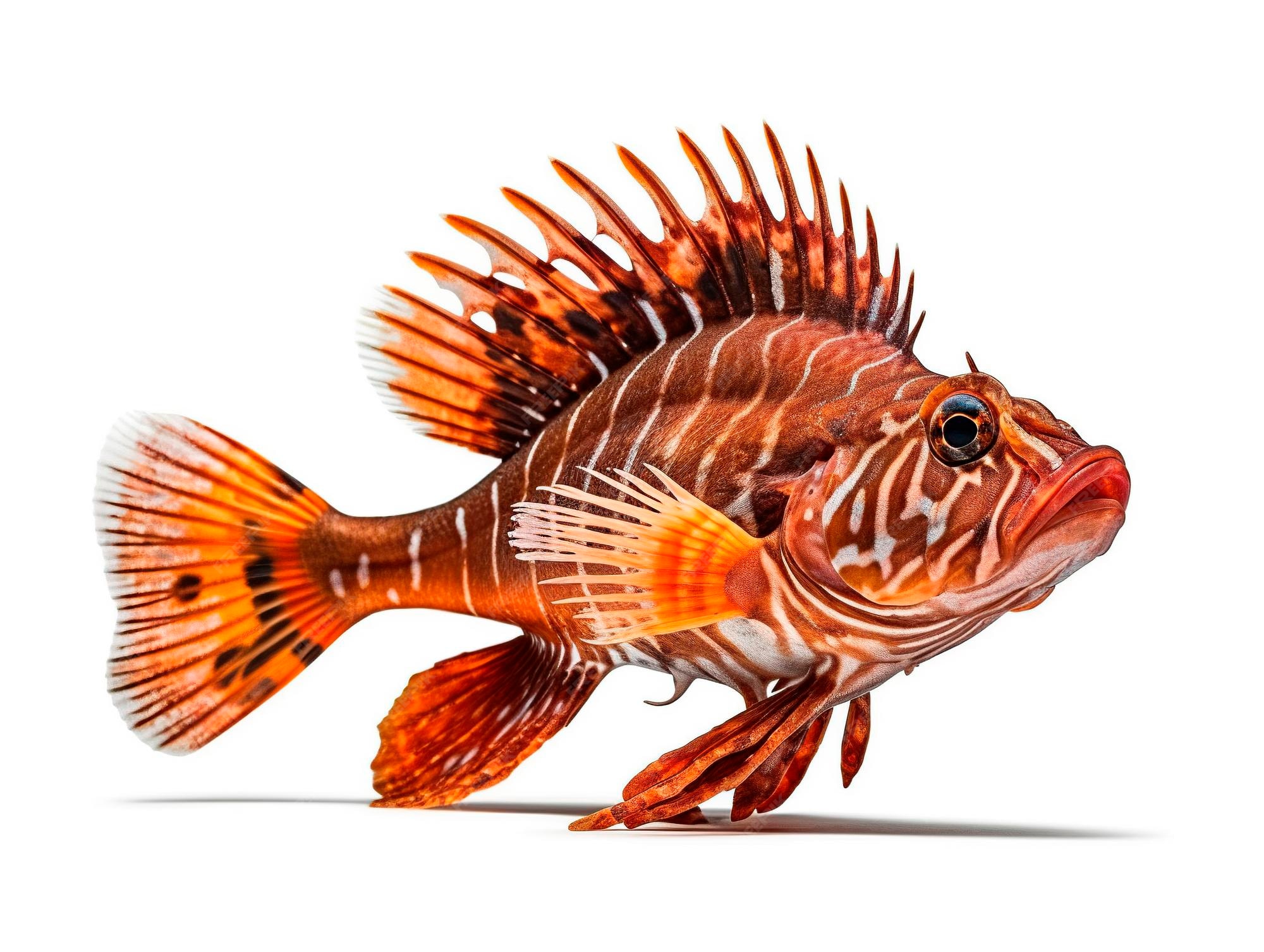 Premium AI Image Scorpion Fish On White Background premium-ai-image-scorpion-fish-on-white-background