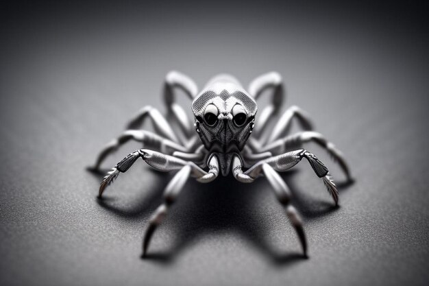 Scorpion insect made with spheres and in grayscale