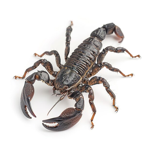 Photo a scorpion in white background job id 2d1412105369469b98f940e8682fa15c