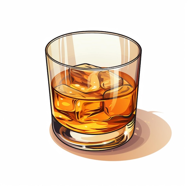 Scotch 2d cartoon vector illustration on white background