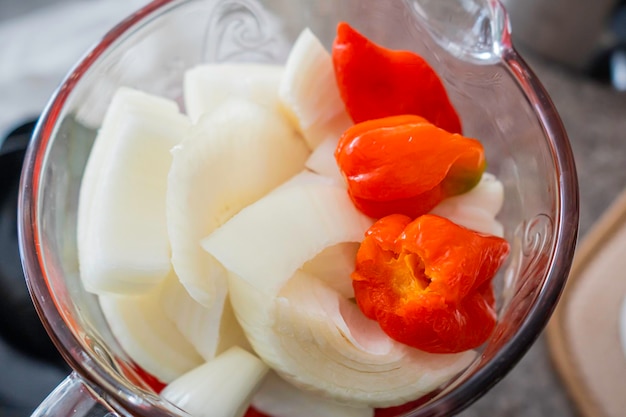 Scotch Bonnet en Peppers klaar om te blenden