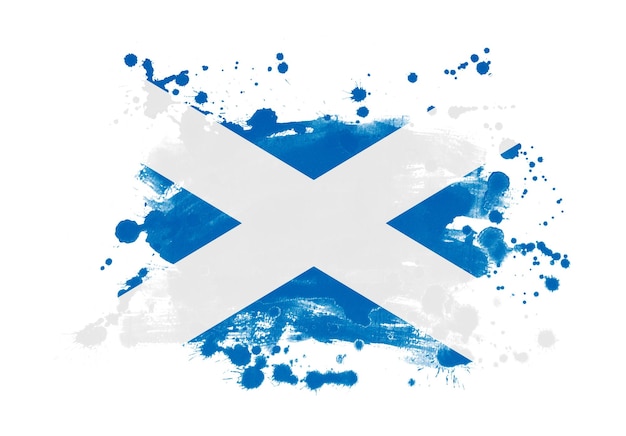 Scotland flag grunge painted background