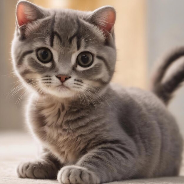 Scottish fold kitten silver scottish cat