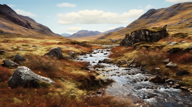 Scottish Highland Landscape Digital Illustration In Cryengine Style