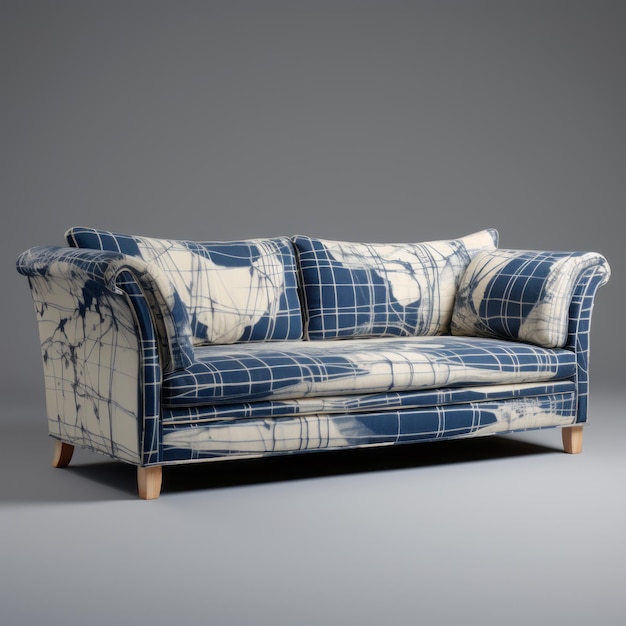 Scottish Landscape Inspired Upholstered Couch In Organic Compound Style