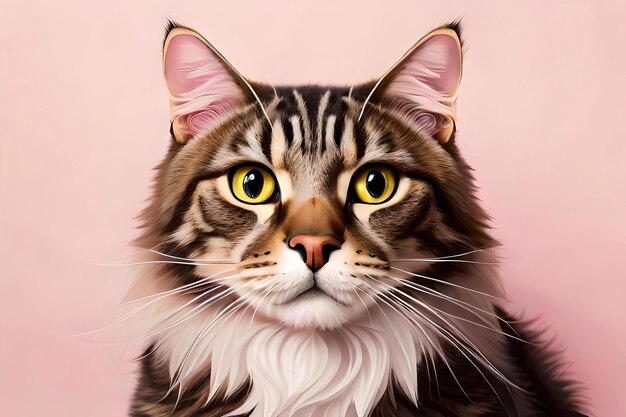 Scottish Straight cat on light pink background