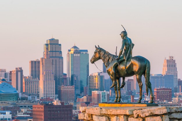 Photo the scout overlooking downtown kansas city