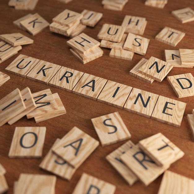 Foto lettere di scrabble ukraine