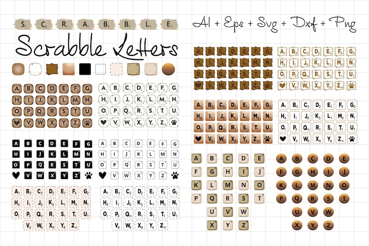 Foto scrabble tiles svg alphabet letters clipart drukbare tegelontwerpen voor cricut amp silhouette