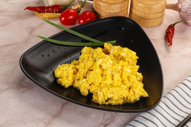 Scrambled egg in the bowl