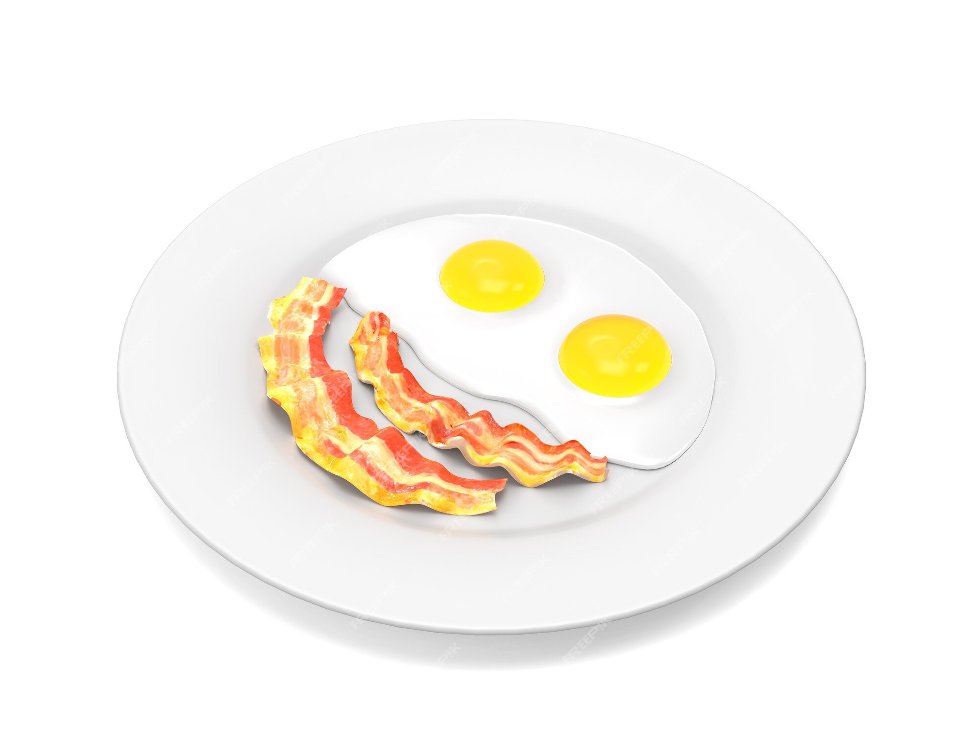 Delicious Plate of Scrambled Eggs and Bacon Isolated on a Transparent  Background Stock Illustration