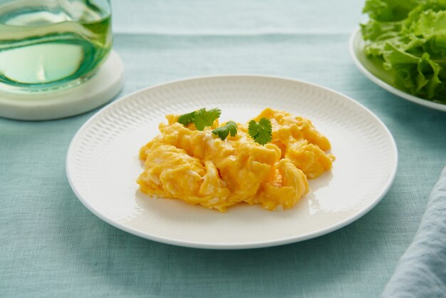 Scrambled eggs, omelette