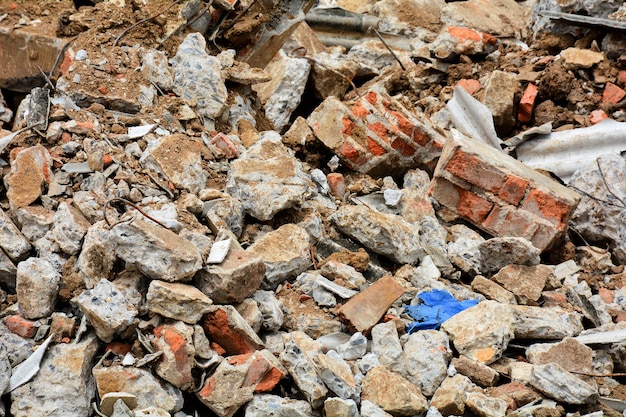 Scrap remaining after the demolition of the building