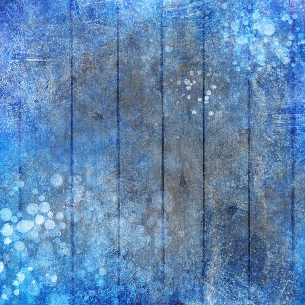 Scrapbooking New Year design blue textured square backdrop template with frozen plank table and snow