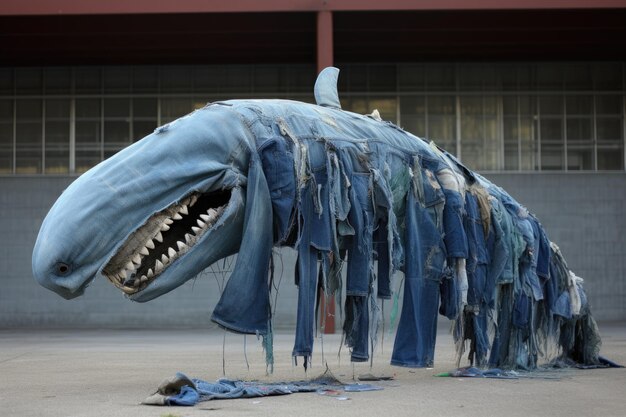 Фото Отрывки джинсов, расположенные в голубой кит