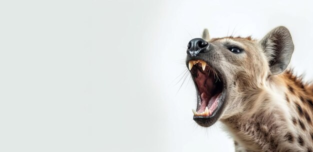 Photo screaming hyena banner generate ai