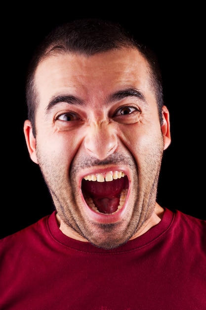 Photo screaming male man