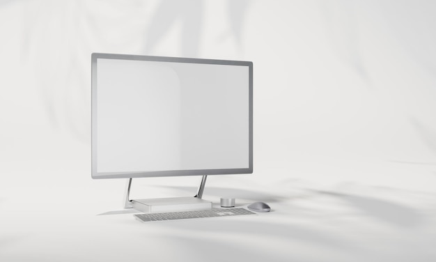 Экран Макет с теневым цветом фона стены копией пространства 3D рендеринга