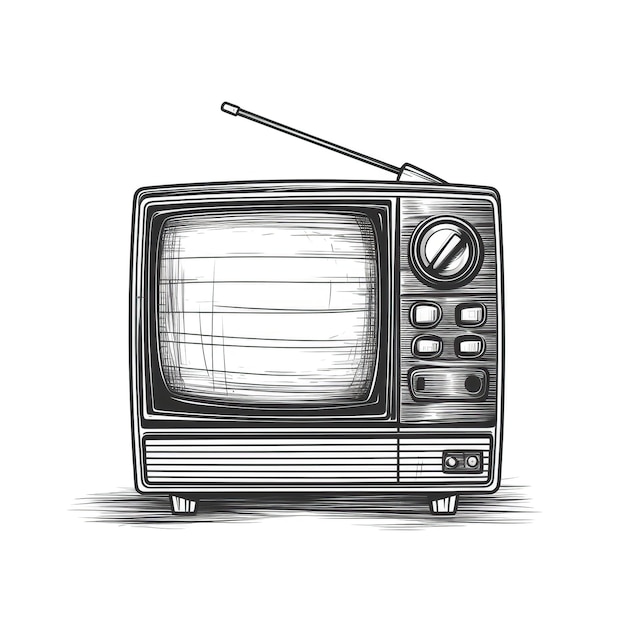 Screen retro television ai generated