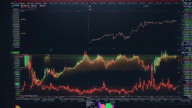 A screen showing a stock chart with the number 1 on it