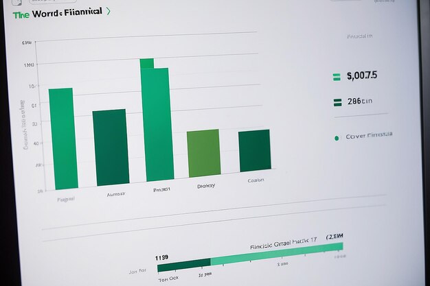 Photo a screen with a graph on it that saysthe word financialon it