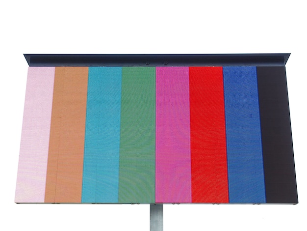 Screen with test color bars