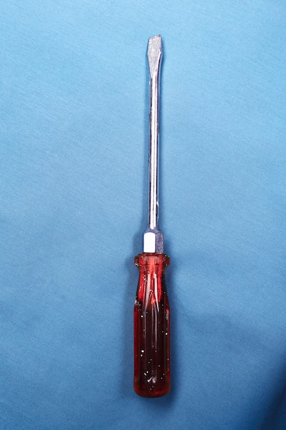 Screwdriver metal tool plastic handle