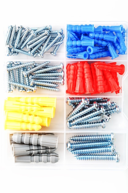 Screws and dowels of various sizes