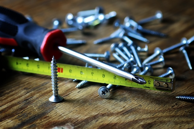 Screws and screwdriver stack