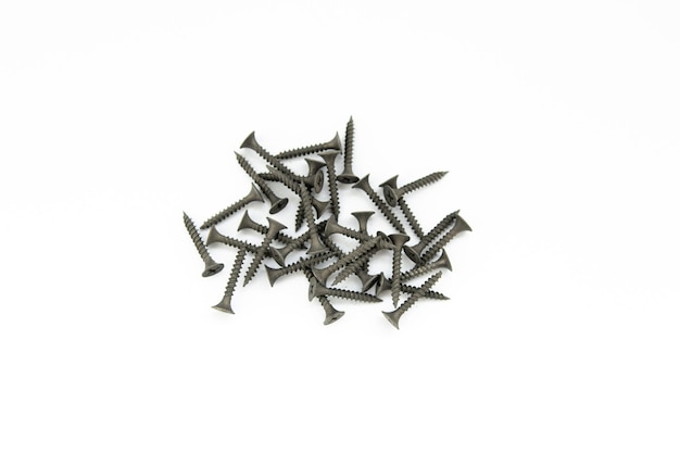 Screws on a white background