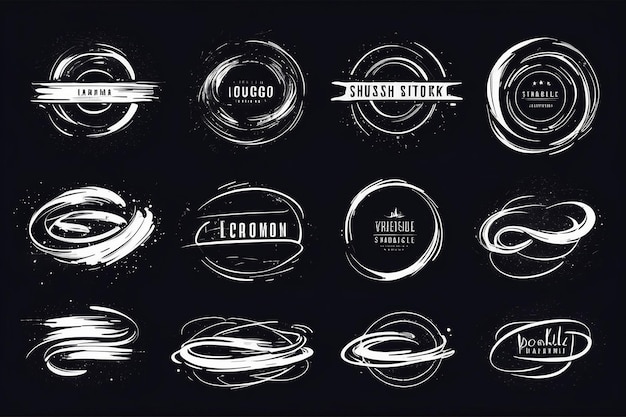 Scribble penseelstreken set logo teken ontwerp icoon element