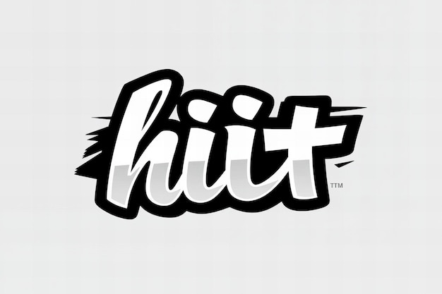 script design of the word hiit with quick intense letters with a background of highintensity in