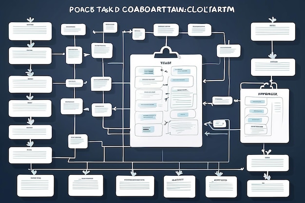 写真 スクラムボード タスクリスト チームタスクとコラボレーションプランのフローチャート