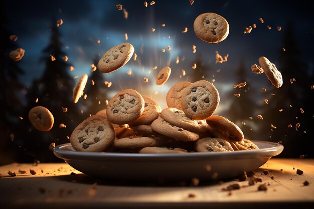 Scrumptious Chocolate chip cookies Food sweet Generate Ai