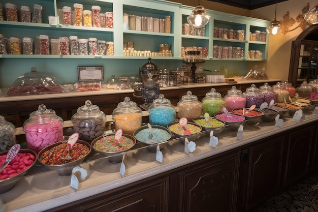 Scrumptious sweets candy and treats for the eyes and taste buds in candy shop