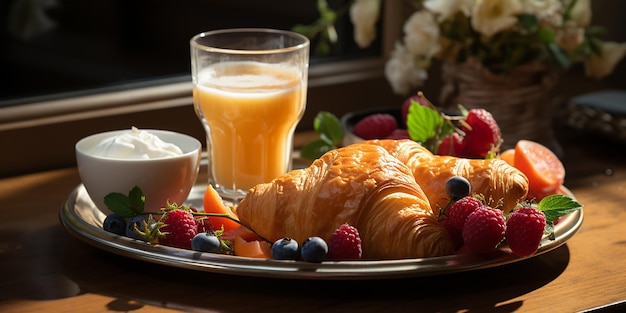 Scrumptious Waffles Breakfast on Table