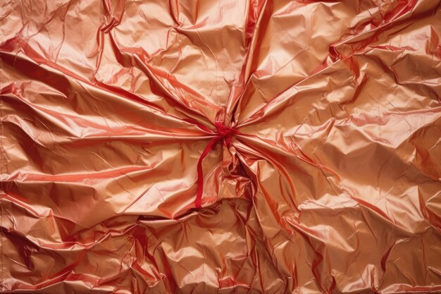 Photo scrunched up metallic gift wrap under low light