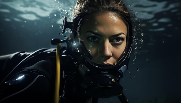 Photo scuba diving woman