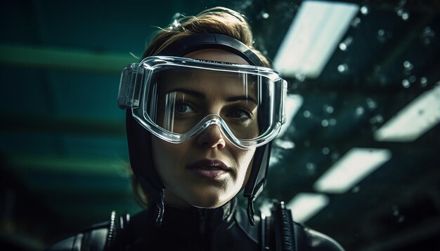 Scuba diving woman