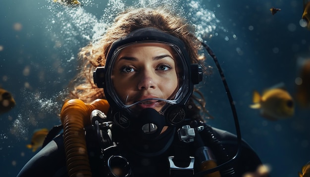 Photo scuba diving woman