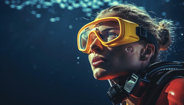 Foto donna di immersioni subacquee