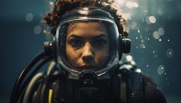 Scuba diving woman