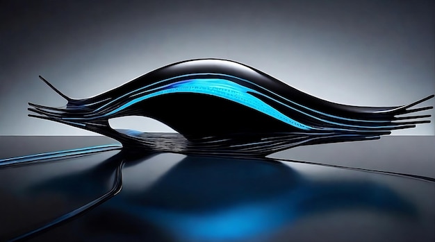 Sculpted Elegance Blue Glass Wave