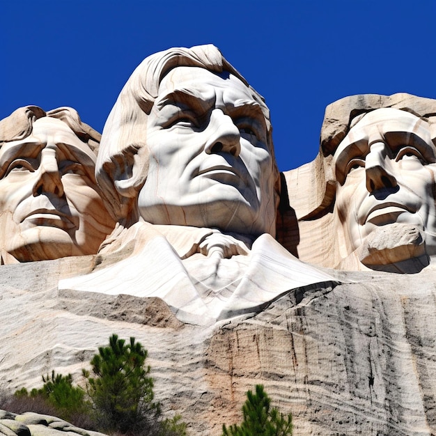 Sculpted heads of the presidents