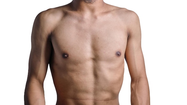 Sculpted Male Body in a Transparent or White Background