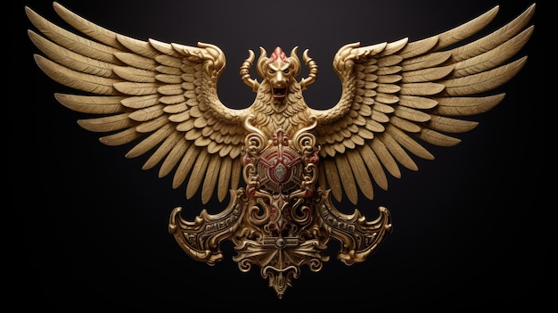 Foto replica scolpita del garuda pancasila